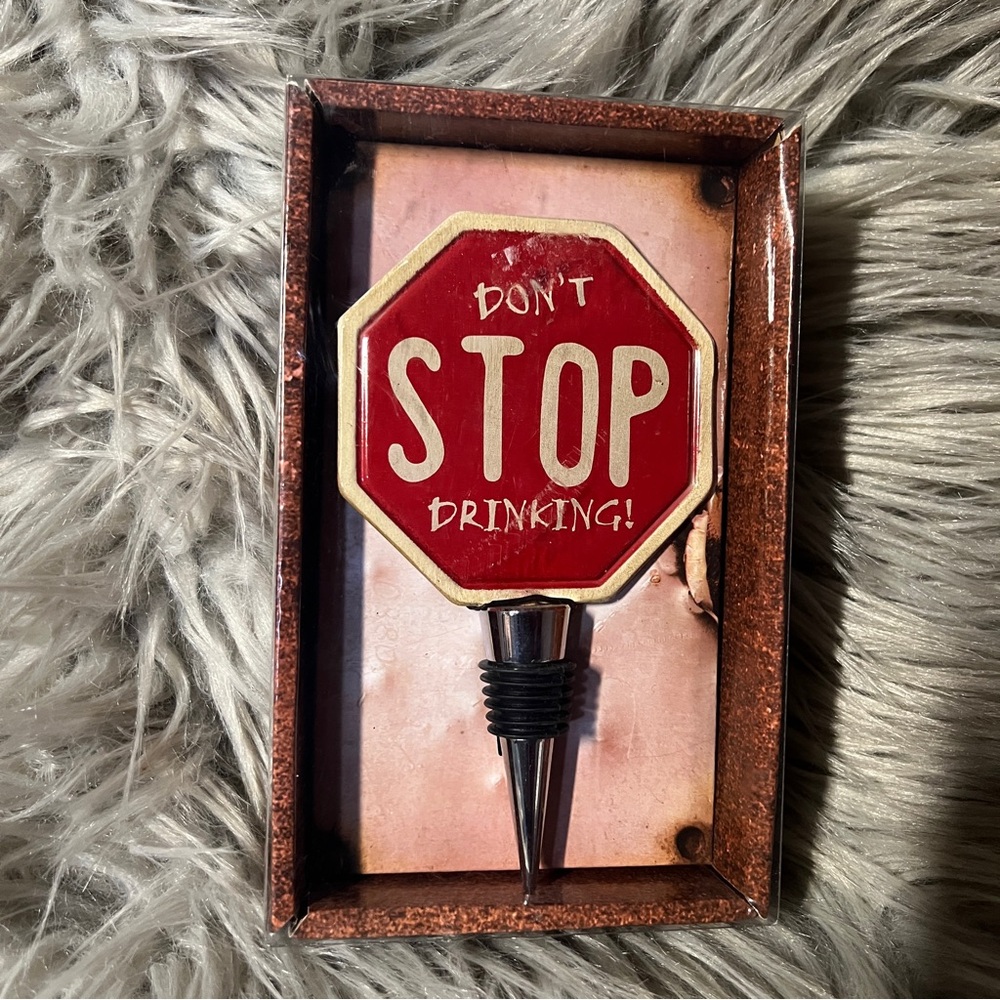 Red Stop Sign Wine Bottle Stopper
